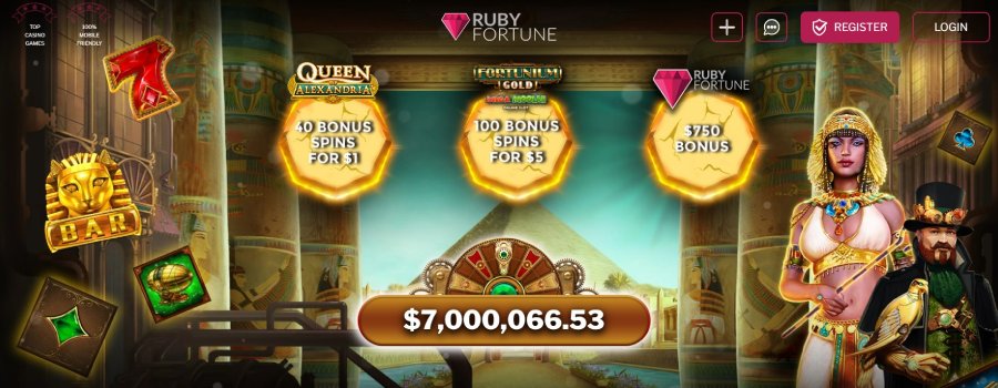 Ruby Fortune Casino $1 Deposit Bonus