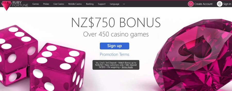 Ruby Fortune Casino NZ Bonus